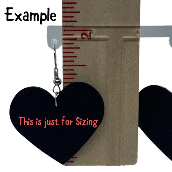 Faux Leather Dangle Earrings Heart - Picture 3 of 5